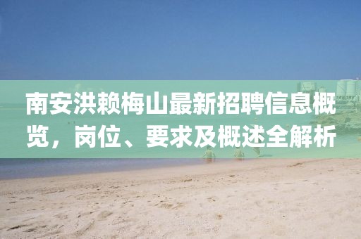 南安洪賴梅山最新招聘信息概覽，崗位、要求及概述全解析