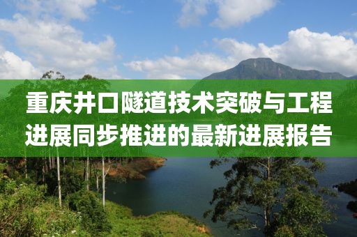 重慶井口隧道技術(shù)突破與工程進展同步推進的最新進展報告