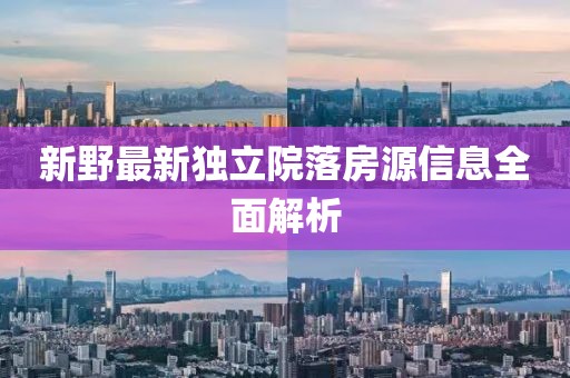 新野最新獨(dú)立院落房源信息全面解析