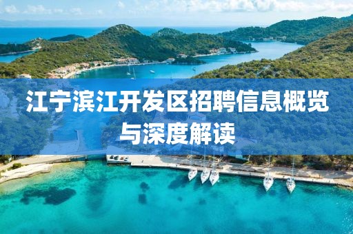 江寧濱江開發(fā)區(qū)招聘信息概覽與深度解讀