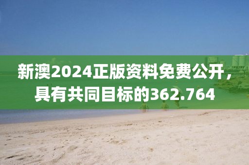 新澳2024正版資料免費公開，具有共同目標(biāo)的362.764