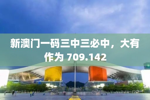 新澳門一碼三中三必中，大有作為 709.142