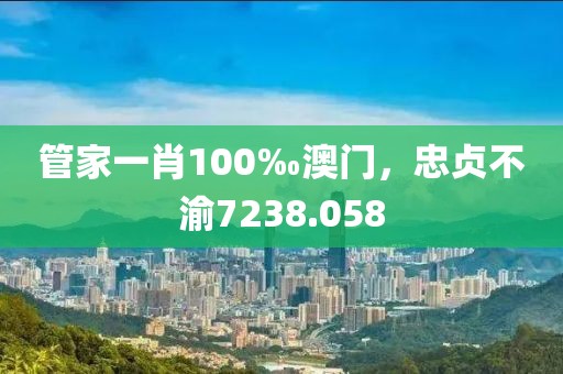 管家一肖100‰澳門，忠貞不渝7238.058