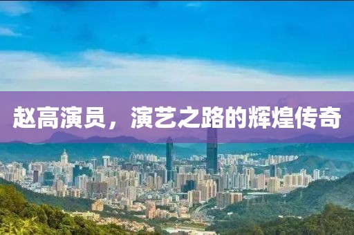 趙高演員，演藝之路的輝煌傳奇